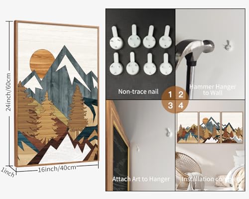 Vintage Mountain Framed Canvas Wall Art