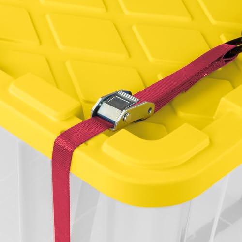 Industrial Storage Tote with Lids for Garage (8 Count)