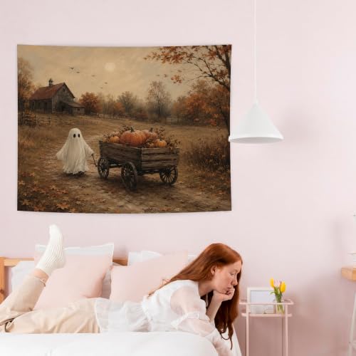 Halloween Ghost Fall Pumpkin Tapestry 50x60 Inches