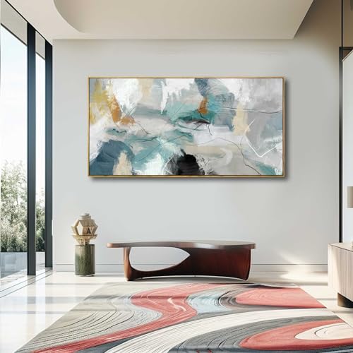 Large Canvas Wall Art Minimalist Decor Living Room Pictures Grey Wall Decor Hand Painted Artwork for Bedroom Kitchen Hotel Wall Decoration 30x60 Inch