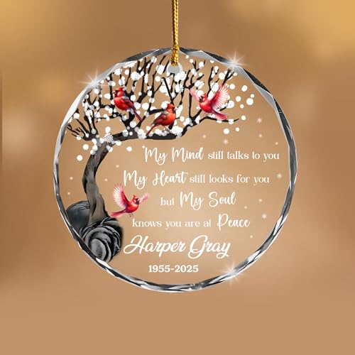 Personalized Cardinal Christmas Ornament Red Bird Ornament Christmas Memorial Birthday for Family Friends