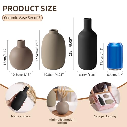 Ceramic Modern Farmhouse Vase (3 Count)
