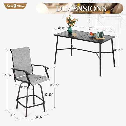7 Piece Bar Height Outdoor Table and Chairs (7 Count)