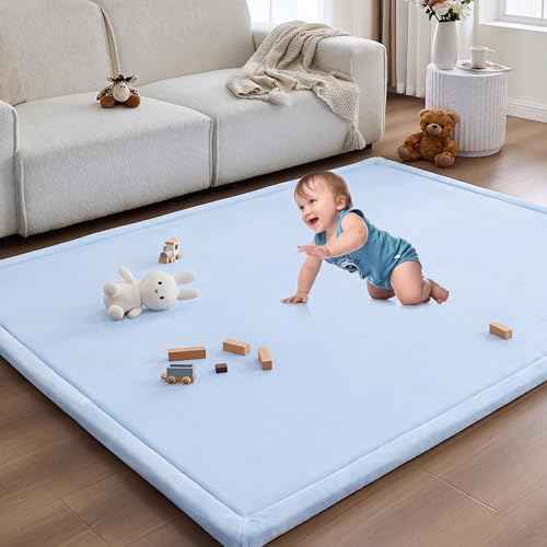 Baby Play Mat for Floor Nursery Rug Muscle Area Playroom Rug Elastic Foam 59x79" Playpenmat Elastic Foam 1.3" Thick Crawling Mat for Babies