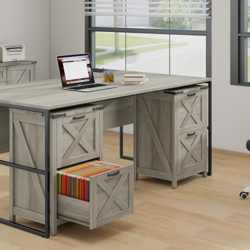 Vertical File Cabinet with 2 Drawers for Home Office