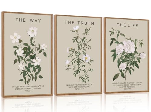 The Way The Truth The Life Framed Canvas Wall Art 16x24 Inch