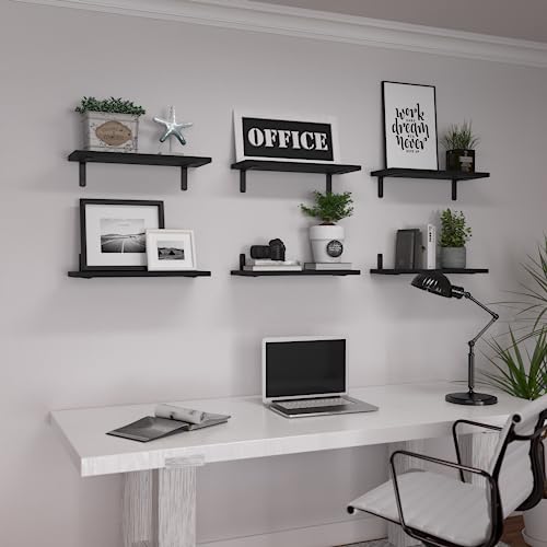 Floating Shelves Set of 6 for Wall Decor & Storage (6 Count)