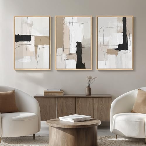 Large Framed Abstract Wall Art (3 Count)