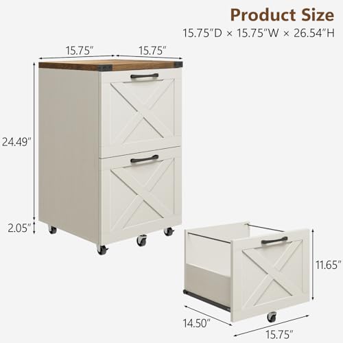 Farmhouse File Cabinet with 2 Drawers