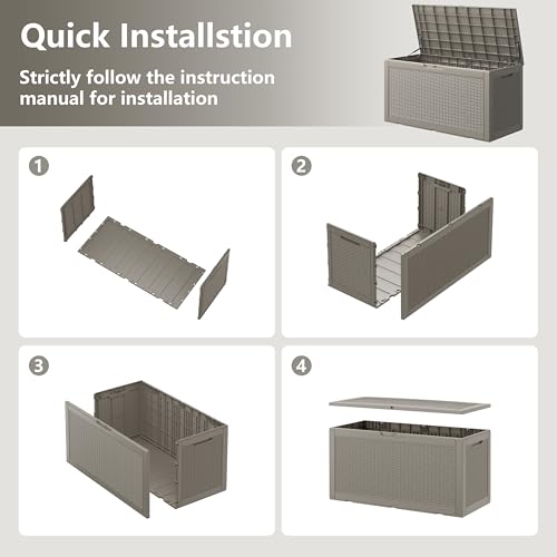 130 Gallon Waterproof Large Resin Deck Box