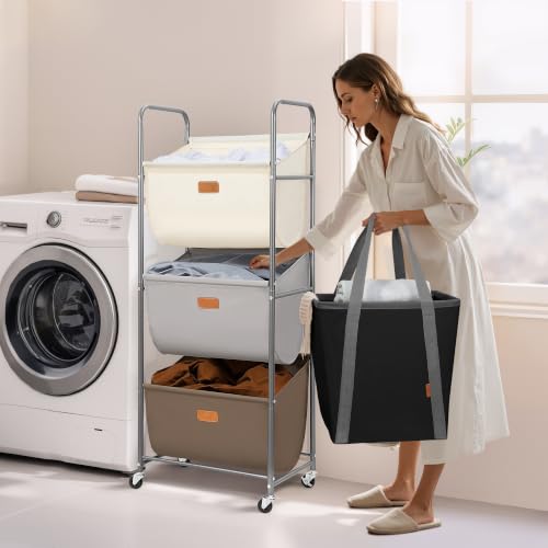 120 Liters Vertical Rolling Laundry Hamper