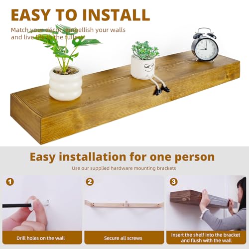 Floating Shelves 3 inch Thick for Wall Set of 2