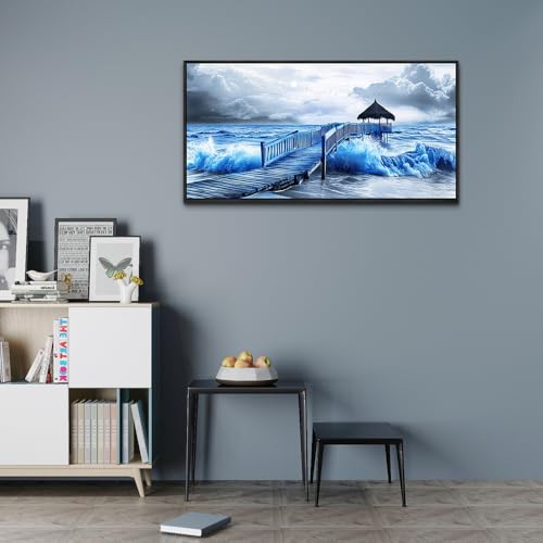 Black Framed Canvas Wall Art For Living Room Wall Decor For Bedroom Office Wall Decoration Ocean Landscape Paintings Black And White Pictures Artwork Room Aesthetic Home Decor 20x40 In