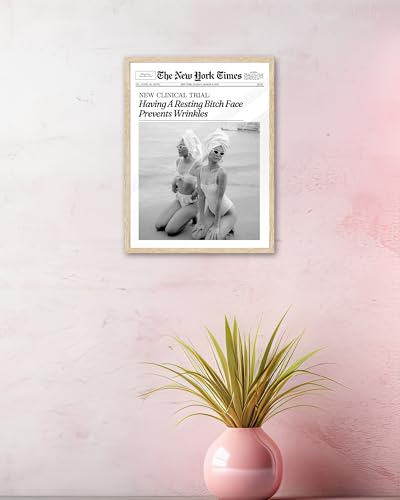 8x10in Funny Beach Girls Framed Newspaper Wall Art