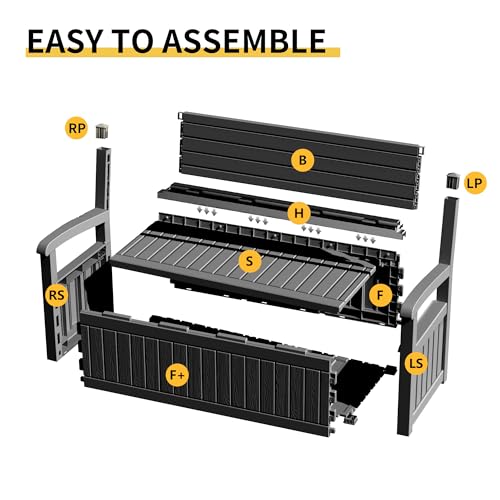 75 Gallon Storage Bench Deck Box Outdoor Indoor
