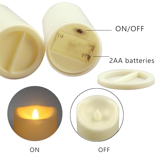 Waterproof Outdoor Battery Operated Flameless Candles with Timer Flickering Plastic Resin Electric LED Pillar Lights for Lantern Patio Garden Wedding Party Decorations 3x7 Inches 3 Pack (3 Count)