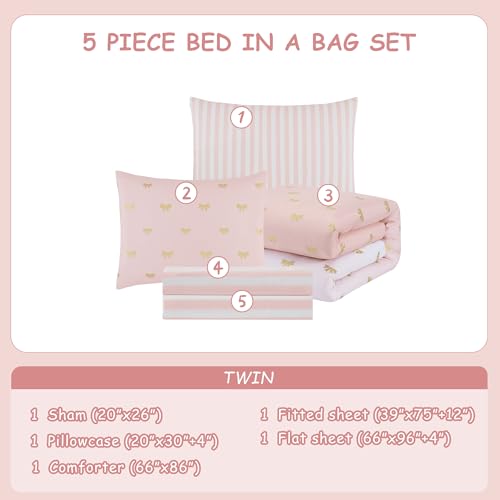 Twin Comforter Set with Sheets for Girls