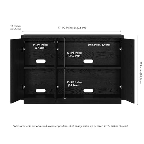 48" Fluted Modern Sideboard Buffet Cabinet