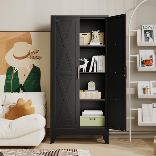 61" H Metal Kitchen Pantry Storage Cabinet