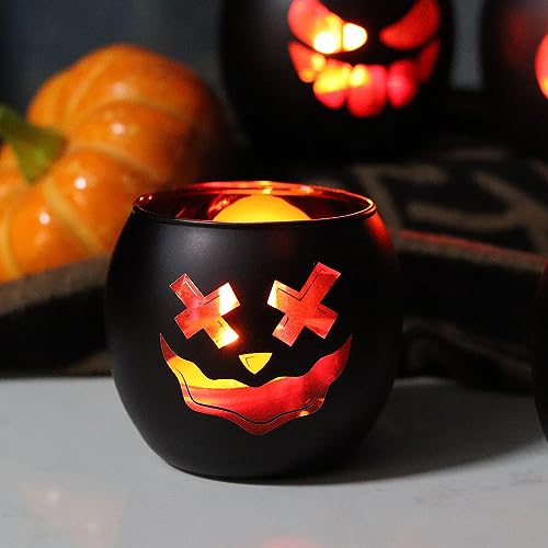 Black Halloween Table Centerpieces Candle Holders 6PCS (6 Count)