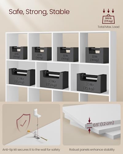 Bookshelf 12 Cubes Storage Organizer