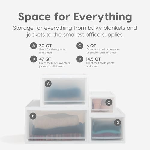 3-Pack, 14.5 Qt. Stacking Drawer Storage Organizer, White (3 Count)