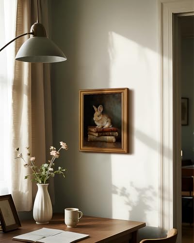 Vintage Gold Framed Rabbit Wall Art Print