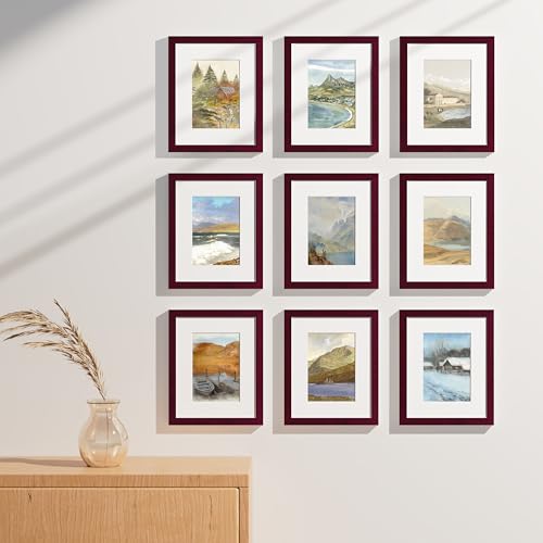 8x10 Picture Frames for Wall Mount & Tabletop (9 Count)