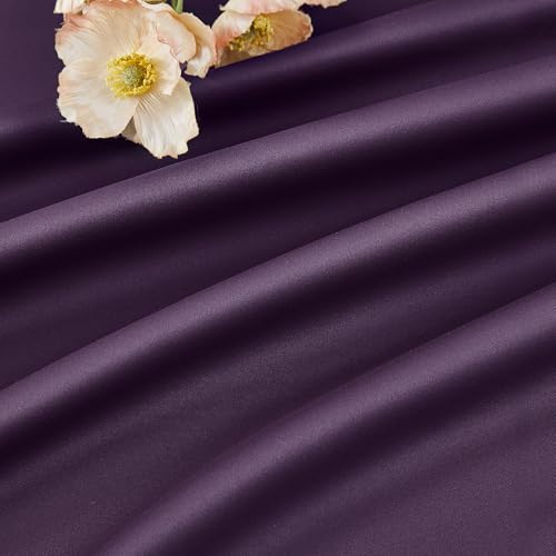 Royal Purple Pleated Long Curtain Drapes 120 Inches Long