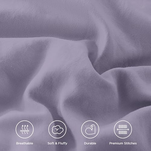 Grayish Purple Twin Size Ruffle Comforter Set