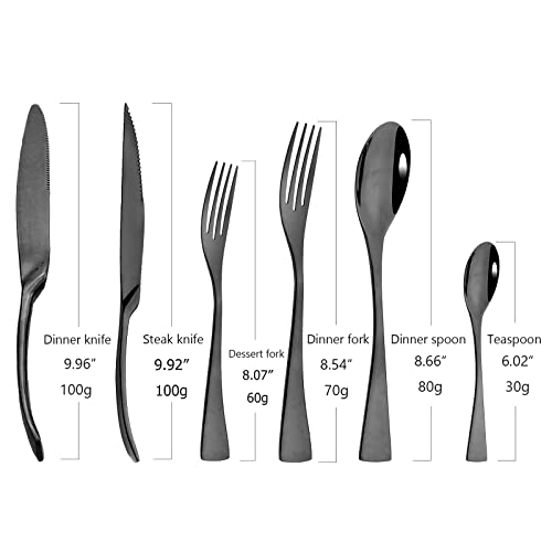 24 Piece Black Flatware (13.24 Count)