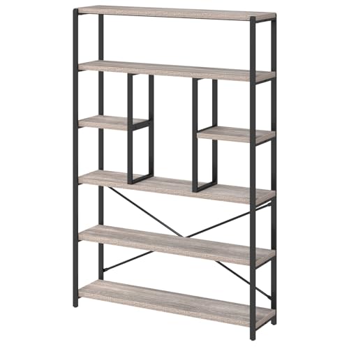 6 Tier Industrial Bookshelf for Bedroom Living Room Office (6 Count)