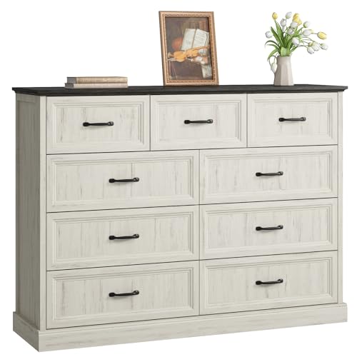 Farmhouse 9 Drawer Dresser for Bedroom