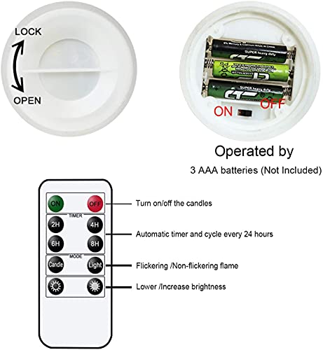 Waterproof Flameless Flickering LED Candles with Remote & Timer (3 Count)