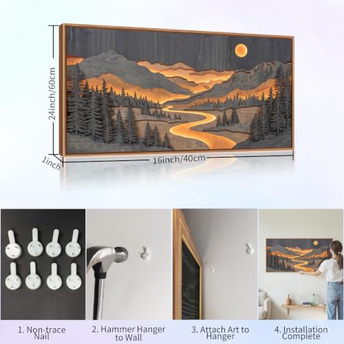 Dark Mountain Framed Canvas Wall Art