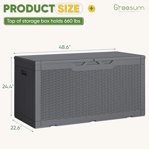 Outdoor Storage Box 100 Gallon Storage Bin with Lid for Patio Furniture
