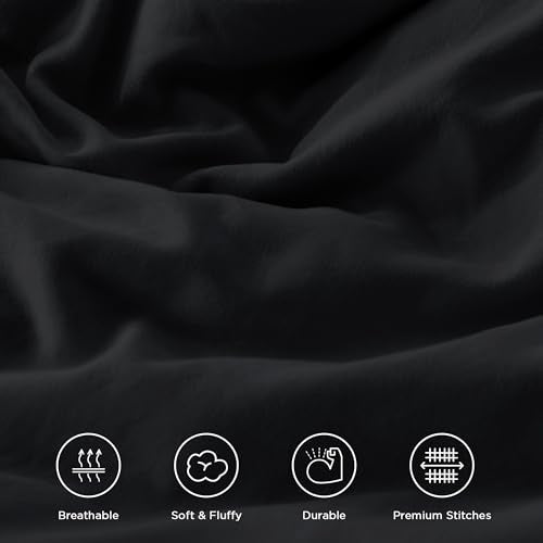 Black Super King Plus Ruffle Comforter Set