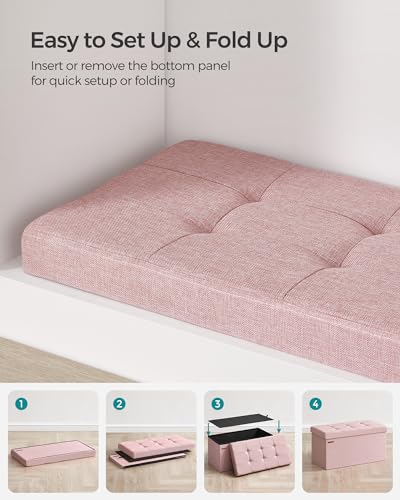 30 Inches Folding Storage Ottoman Bench