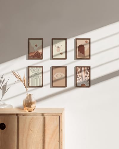 Standalone Walnut Oak Frame Set of 6 (6 Count)