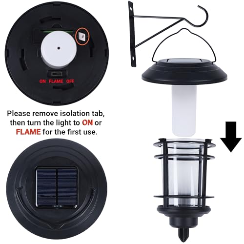 Solar Flame Wall Lanterns (2 Count)