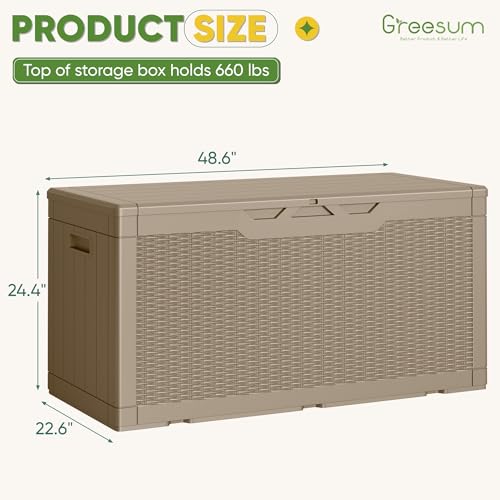 Outdoor Storage Box 100 Gallon Storage Bin with Lid for Patio Furniture