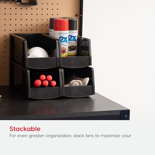 15-Pack, Extra Small Stackable Storage Bins, Black (15 Count)