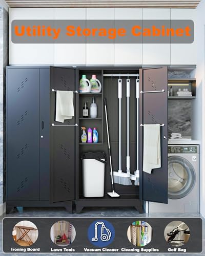 Metal Storage Cabinet with Locking Doors
