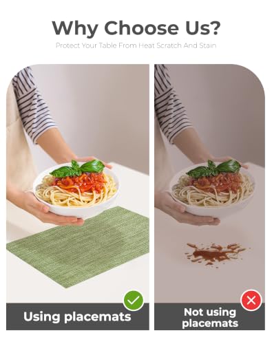 Bean Green Woven Placemats Set of 4 (4 Count)