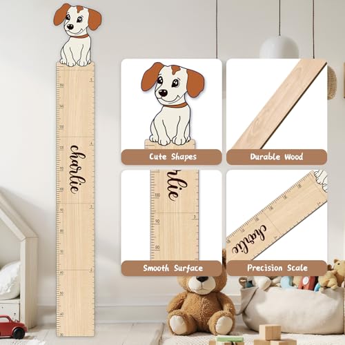 Custom Name Wood Height Chart for Kids Wall Measurement