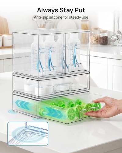 Clear Stackable Storage Drawers Set of 8 (8 Count)