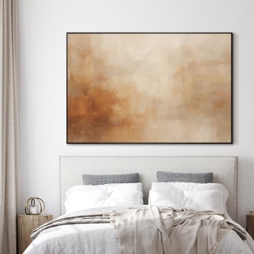 46"x72" Extra Large Framed Wall Art Beige Abstract Minimalist Neutral Illustration for Home Living Room Bedroom Decor