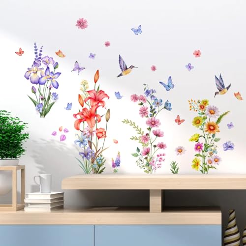 Set of 40 PCS Hello Spring Summer Window Cling Sticker Daisy (40.01 Count)