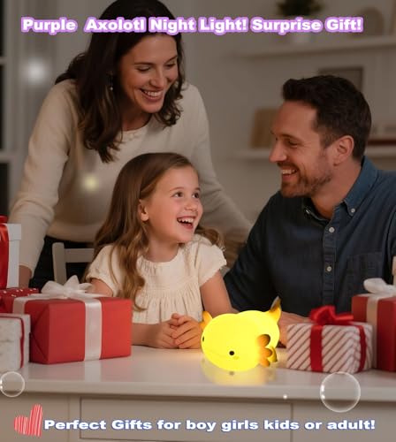 Axolotl Squishy Silicone Night Light