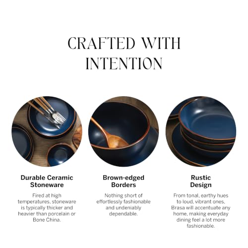 Brasa Stoneware 16 Piece Modern Dinnerware Sets